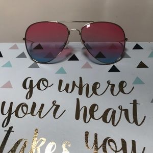 Pink and blue oversized fashion sunglasses